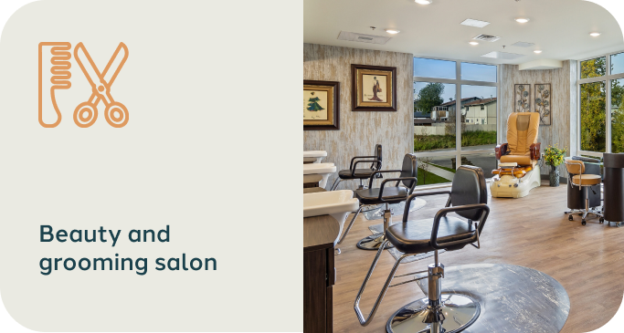Beauty and Grooming Salon Feature Image and Icon | Aspen Creek Senior Living