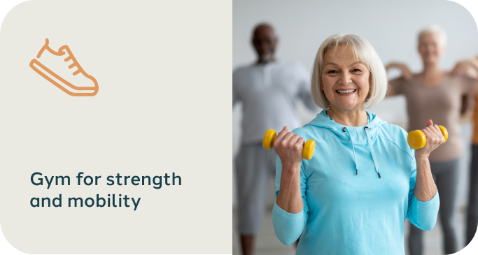 Gym Feature Image and Icon | Aspen Creek Senior Living