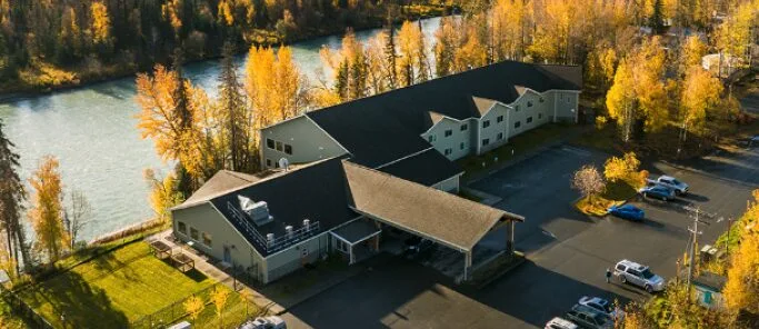 Soldotna Senior Living Facility aerial view | Aspen Creek Senior Living